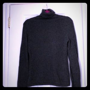 Charcoal Gray Turtleneck Cashmere Sweater